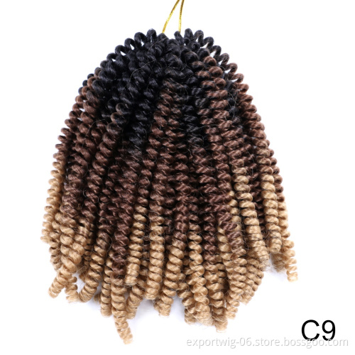 spring twist hair 8 inch 12 inch synthetic braiding hair high temperature fiber ombre spring twist crochet hair free sample